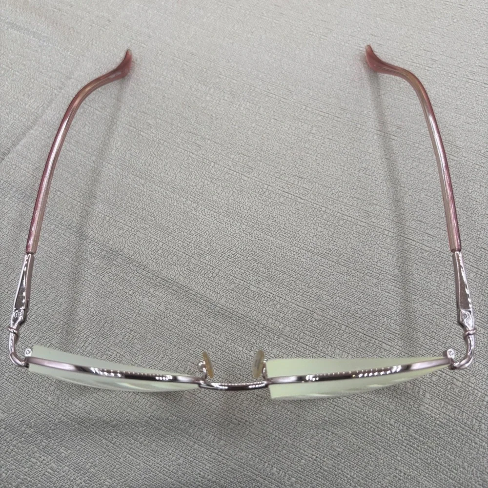 Tres Jolie 60 Blush Oval Eyeglass framed Metallic Pink 52-17-135 Y2K Coquette